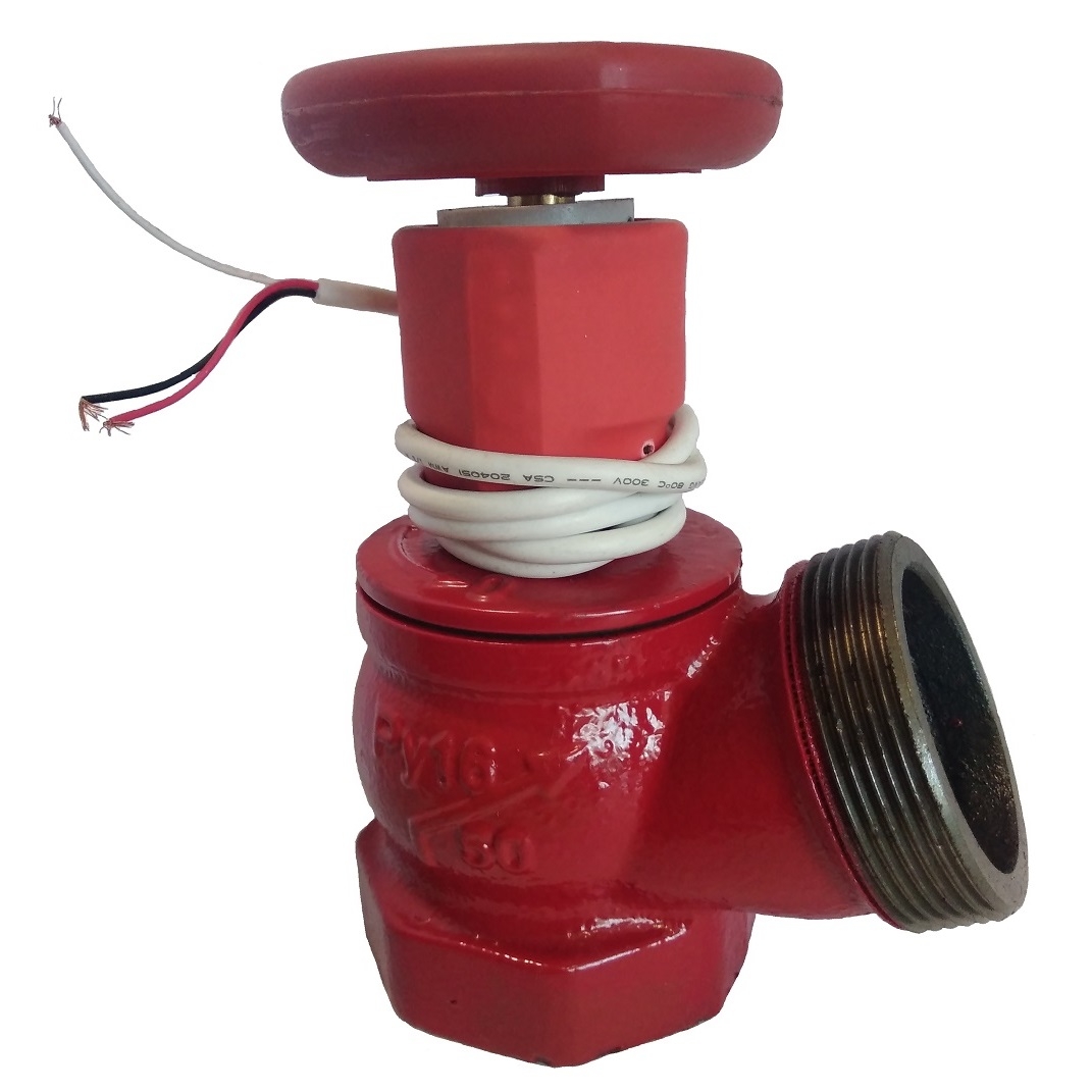 Клапан пожарн чугун угл 125 гр КПЧ 50-1 Ду 50 1,6 МПа муфта-цапка с датч пол ДППК 24 Апогей 110022, DN 50